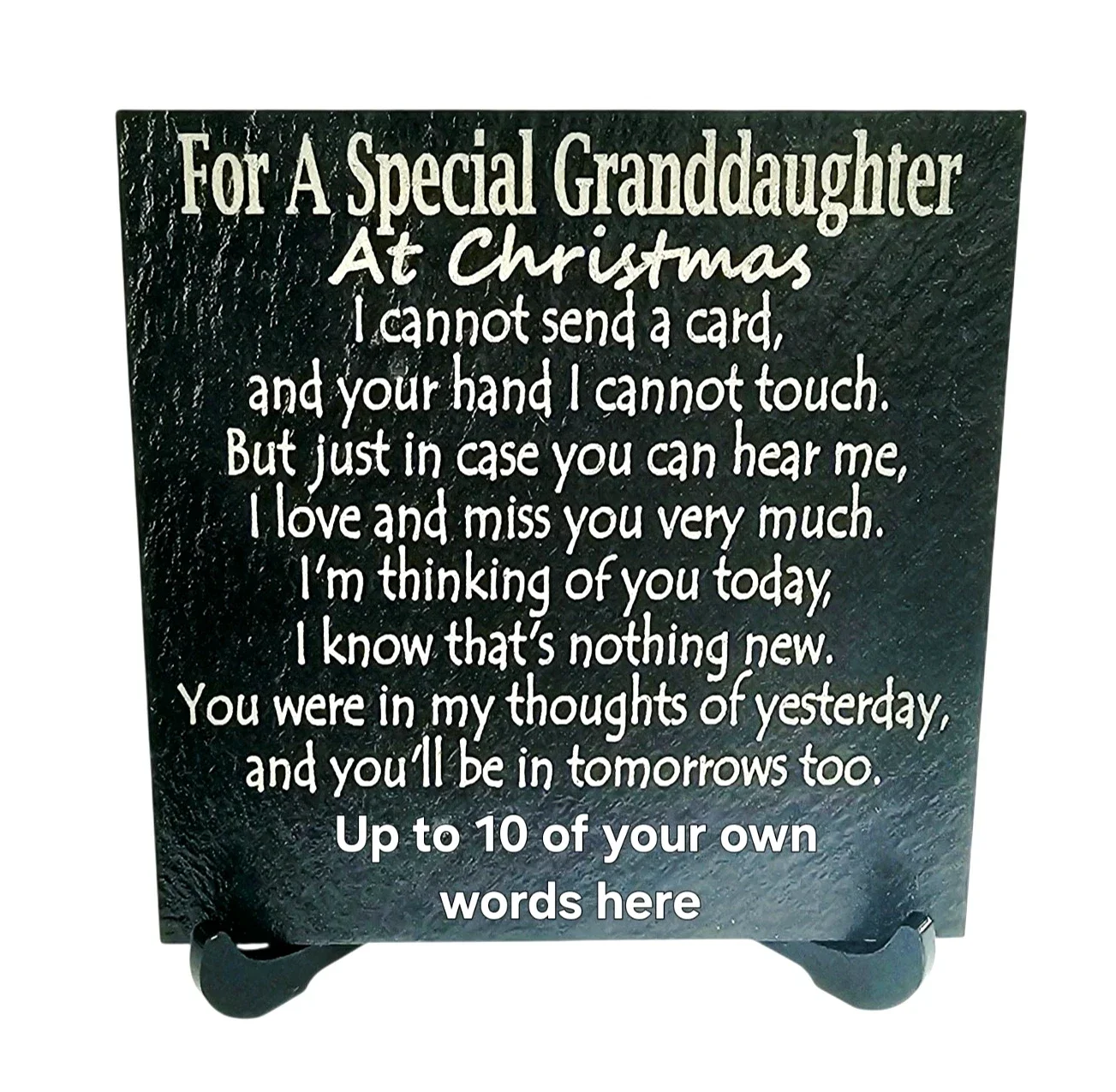 Personalised Granddaughter Christmas memorial slate plaque memory Remembrance plaque Grave marker gift 3 SIZES