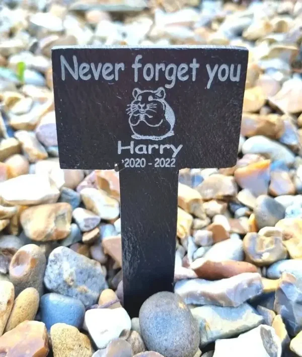 Personalised Hamster memorial slate Pet Grave Stone marker stake Memory plaque