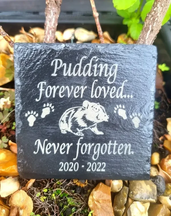 Pet Hamster Slate stone grave marker personalised Memorial remembrance plaque