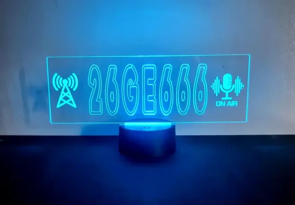HAM RADIO Personalised LED neon On air light up call sign plaque Remote control