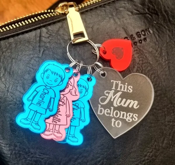 This Mummy belongs to PERSONALISED keyring Birthday gift Mum Nan Nanny Mom Nanna