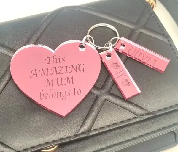 Personalised MUMMY keyring Nanny Mum Birthday Mother's Day Christmas gift For Her Engraved
