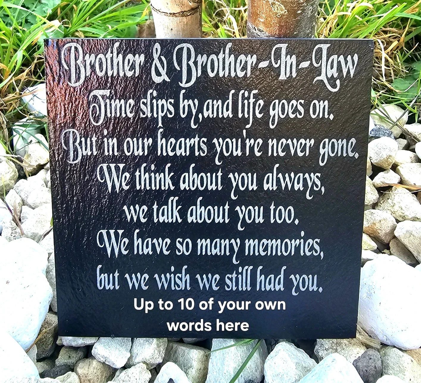 Personalised Brother & Brother-In-Law memorial slate plaque memory Remembrance plaque Grave marker gift 3 SIZES