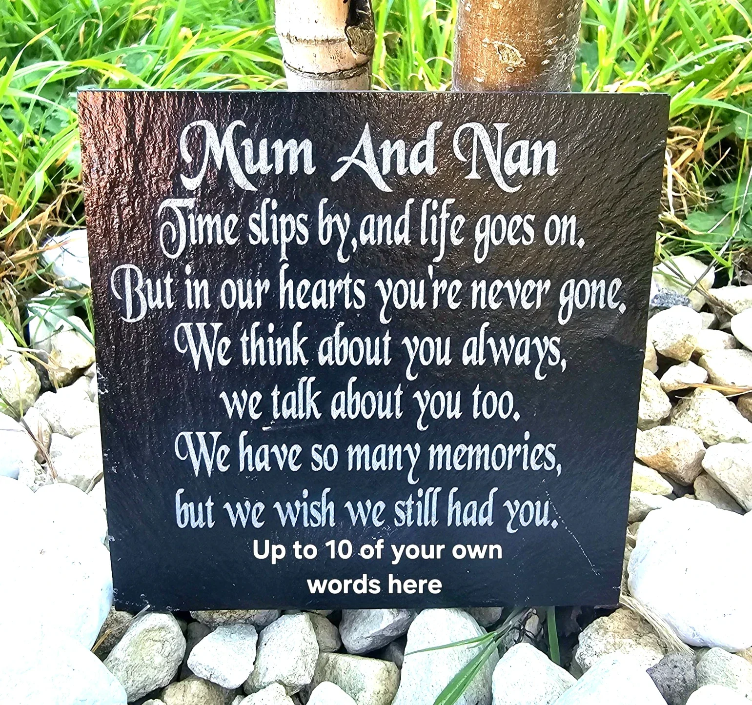 Personalised Mum & Nan memorial slate plaque memory Remembrance plaque Grave marker gift 3 SIZES