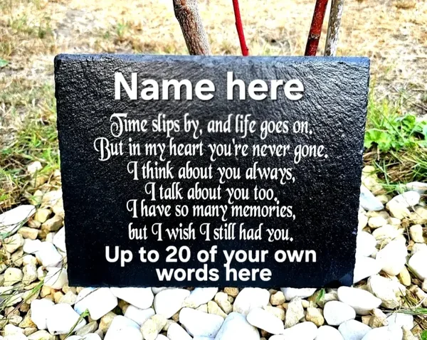 10"x 8" Personalised Son Brother Husband Wife memorial plaque slate grave marker