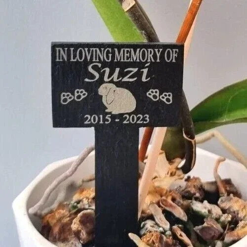 Personalised Rabbit Remembrance slate Gravestone marker pet memorial plaque