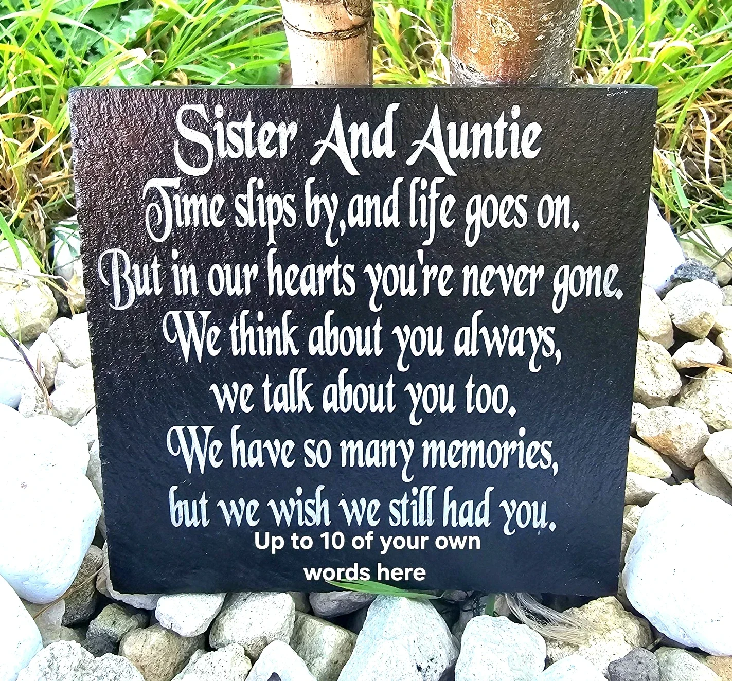 Personalised Sister & Auntie memorial slate plaque memory Remembrance plaque Grave marker gift 3 SIZES