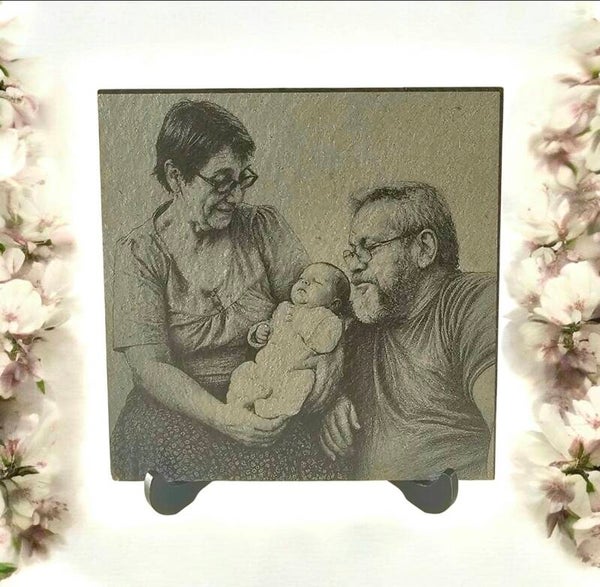 PERSONALISED Photo to slate family mum dad any photo