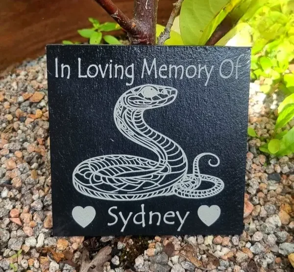 Personalised SNAKE memorial slate remembrance grave marker plaque gift