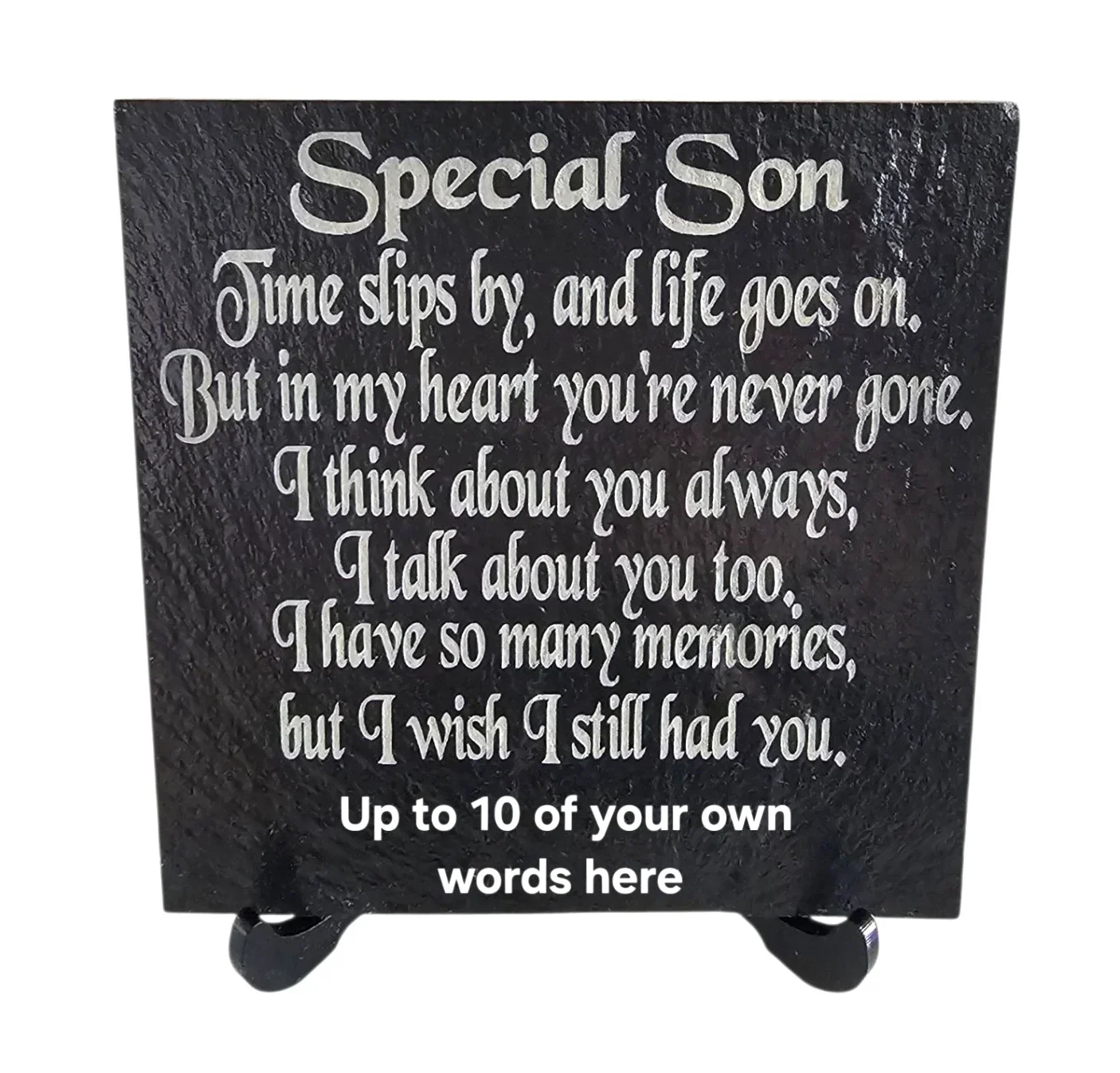 Personalised Son memorial plaque slate memory remembrance grave marker