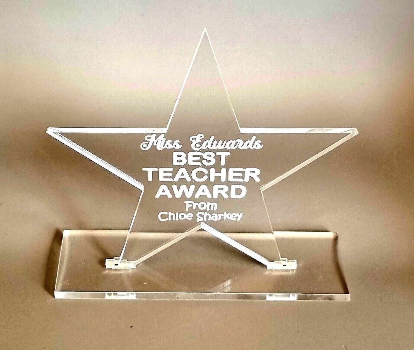 Best TEACHER ASSISTANT HEAD gift personalised Thank you End of year award STAR plaque nursery