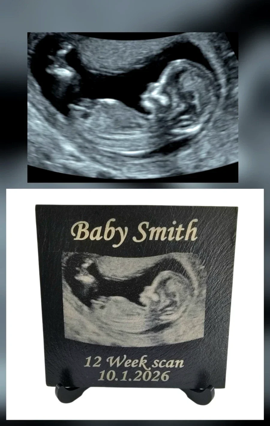Personalised New Baby scan Ultrasound photo Mum to be gift Pregnancy keepsake