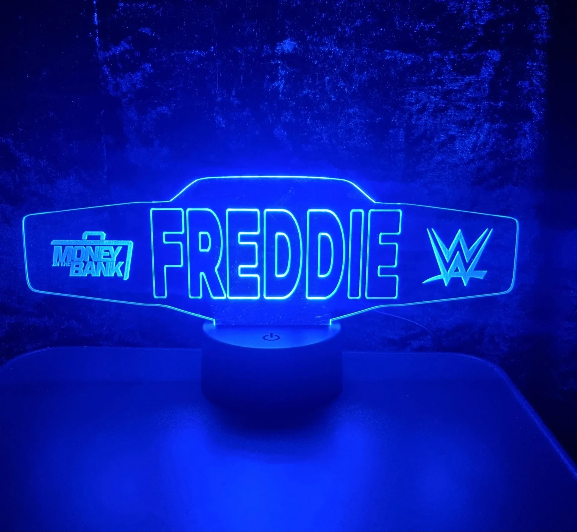 Personalised Name Wrestling belt LED night light lamp sign Kids wrestling sign usb sign plaque bedroom Boys Girls room Birthday gift