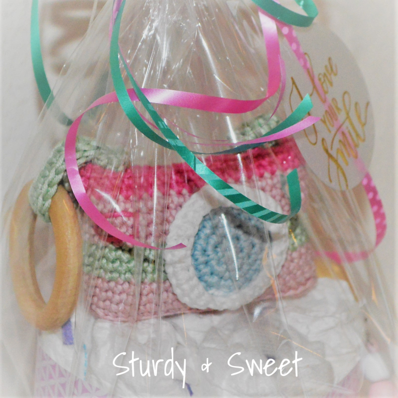 Luiertaart gehaakt speelgoed