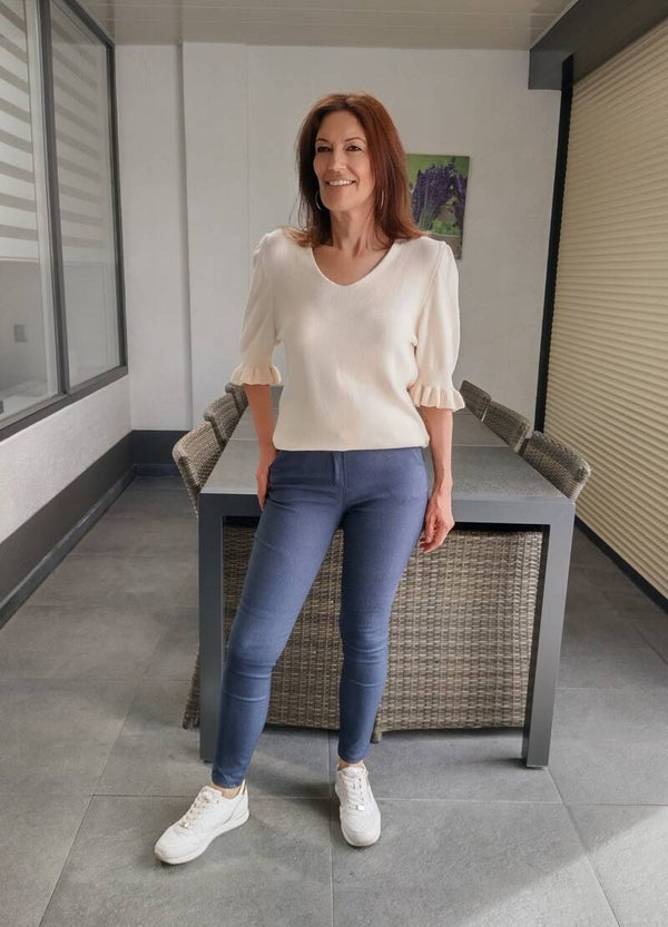 Chino broek jeans met riempje
