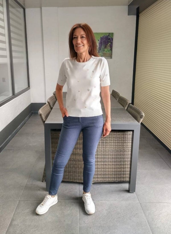 Top parel hartjes wit