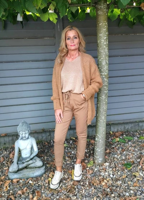 Losgebreid vest Triple Nine camel