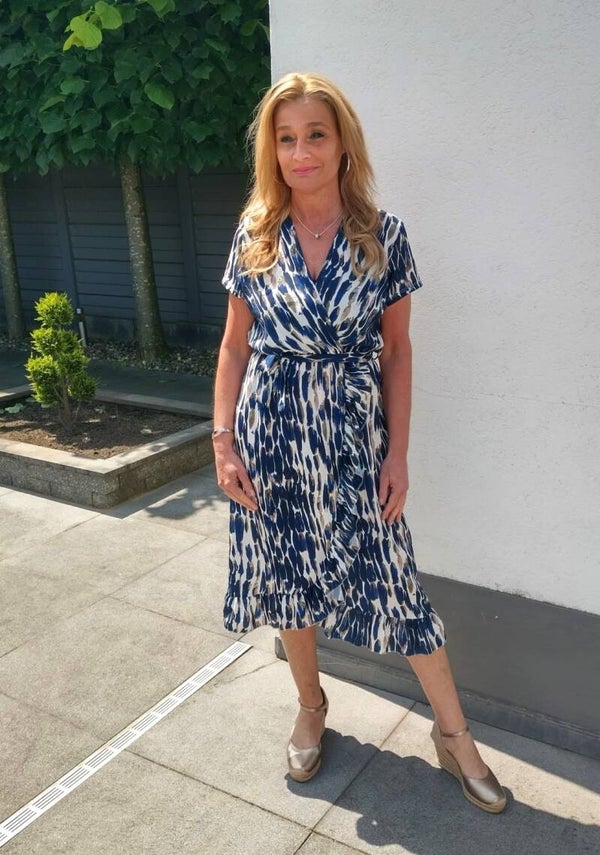 Musthaves by Elja jurk met mooie print blauw