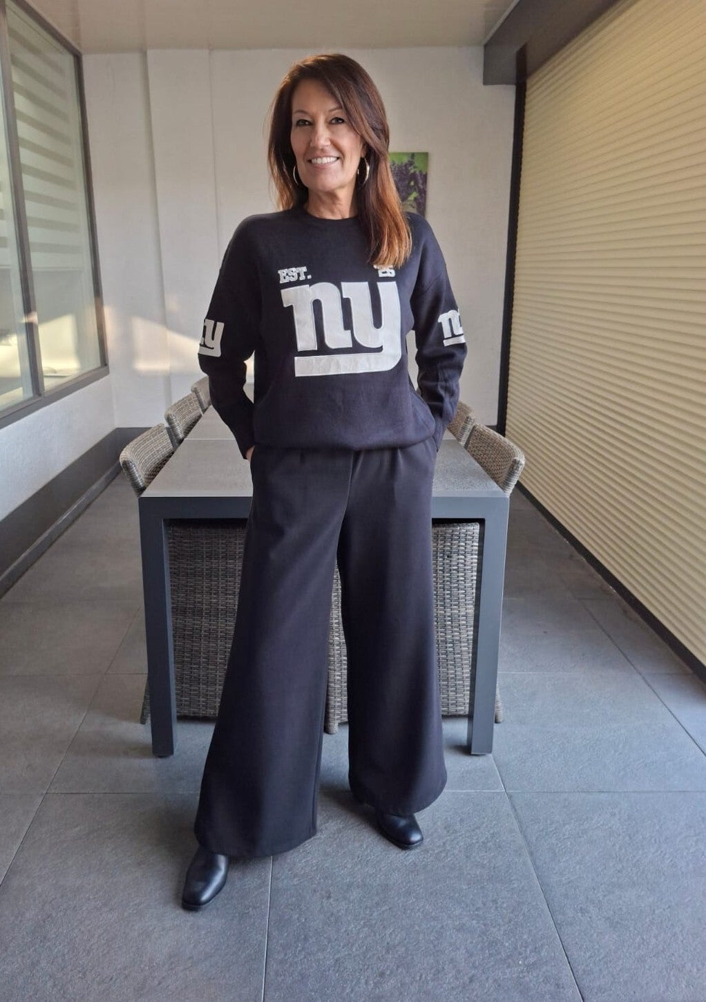 Trui met NY print zwart