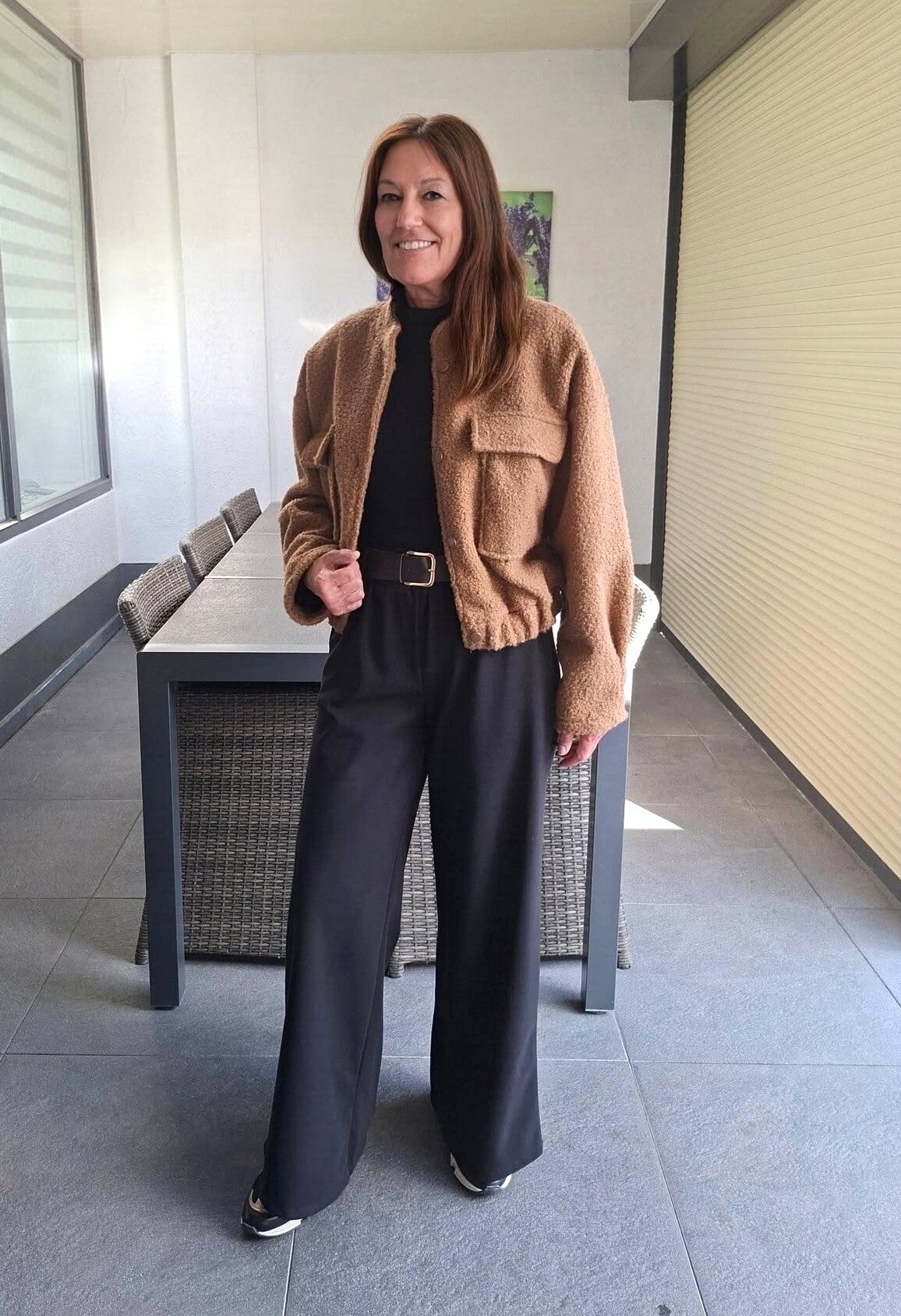 Teddy bomber jasje camel