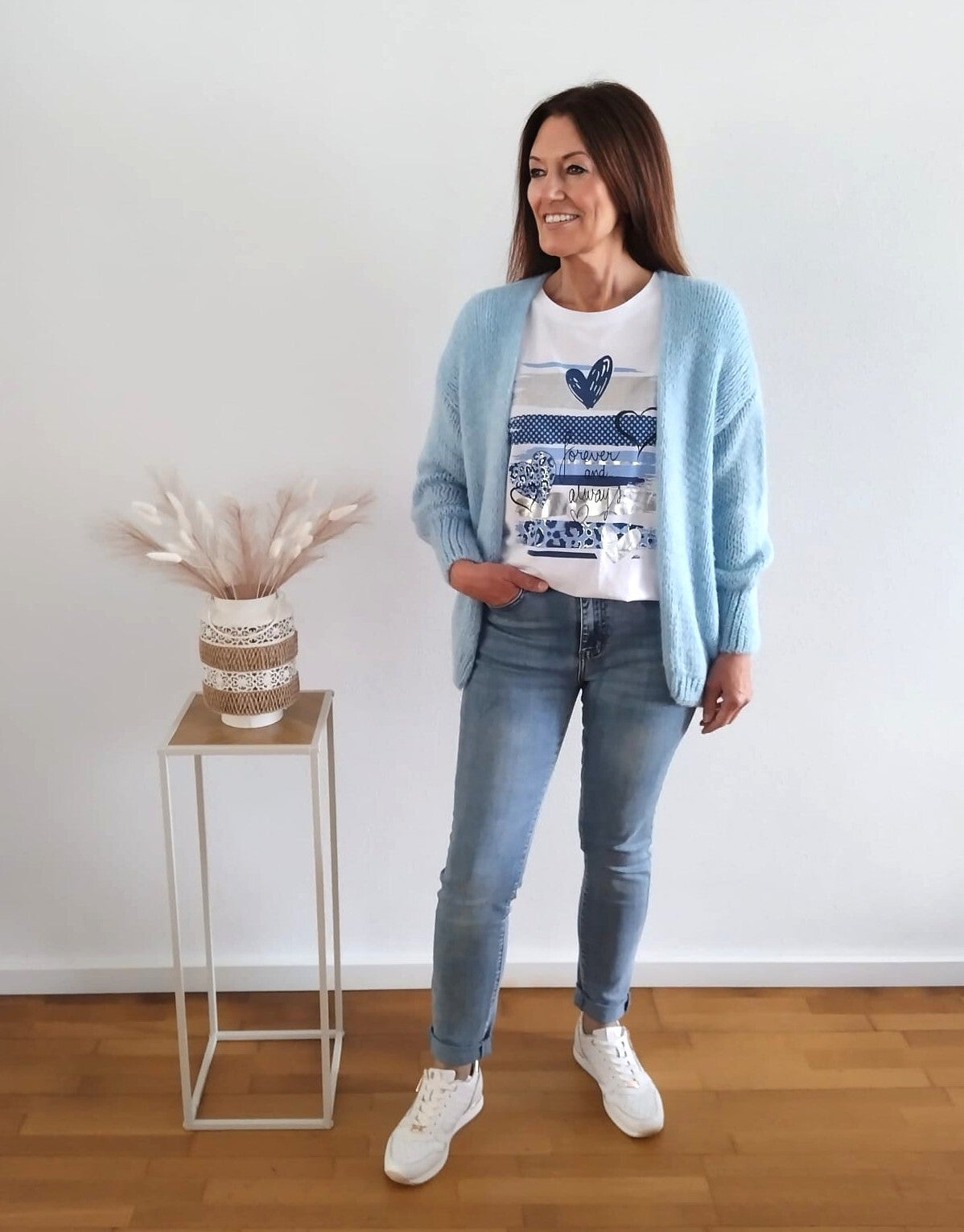 Losgebreid vest Triple Nine lichtblauw