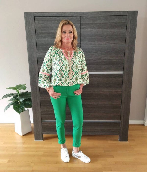 Ibiza blouse met print groen