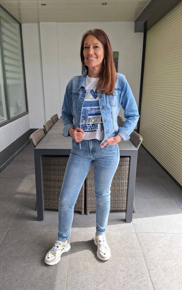 Basic Jeans jasje in een mooie wassing