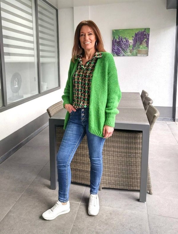 Losgebreid vest Triple Nine groen