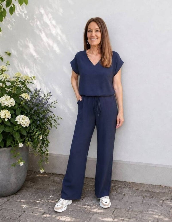 Musthaves by Elja 2-delige set broek en top donkerblauw