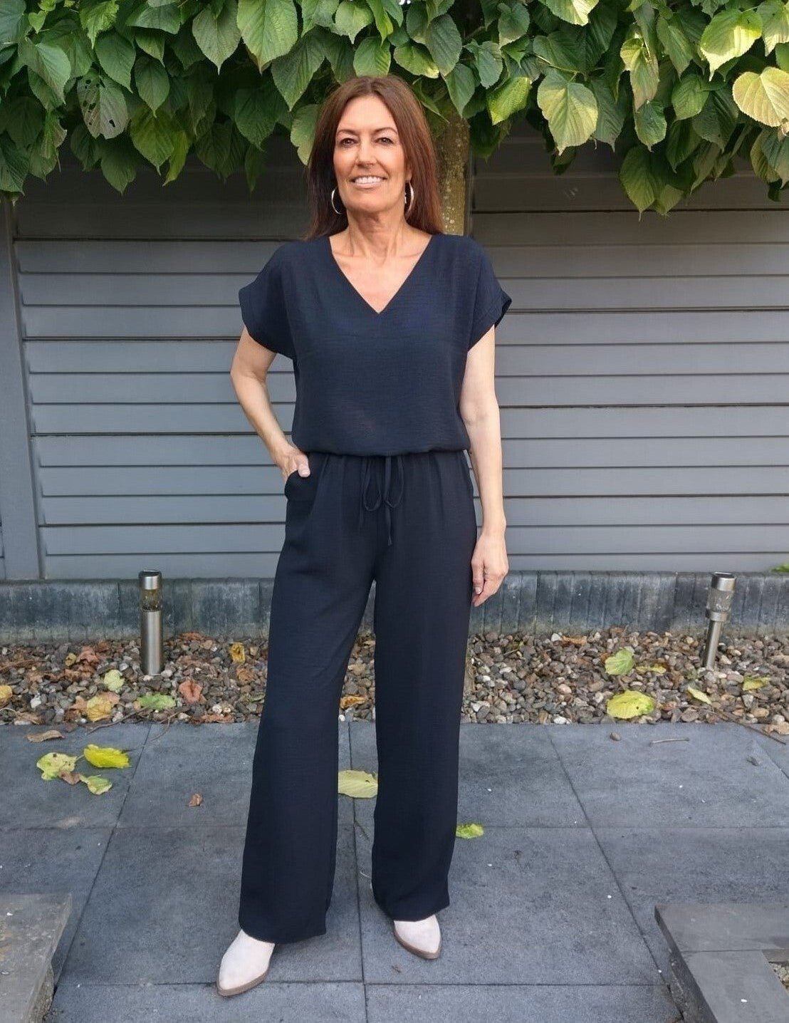 2-delige set broek en top zwart