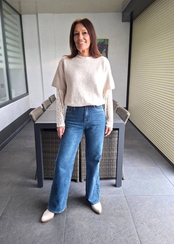Norfy wide leg jeans blauw