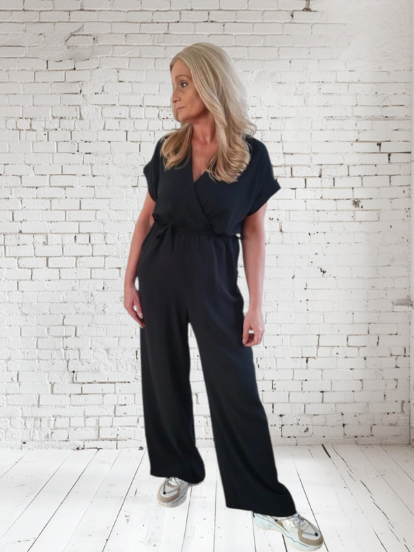 Jumpsuit met ceintuur zwart