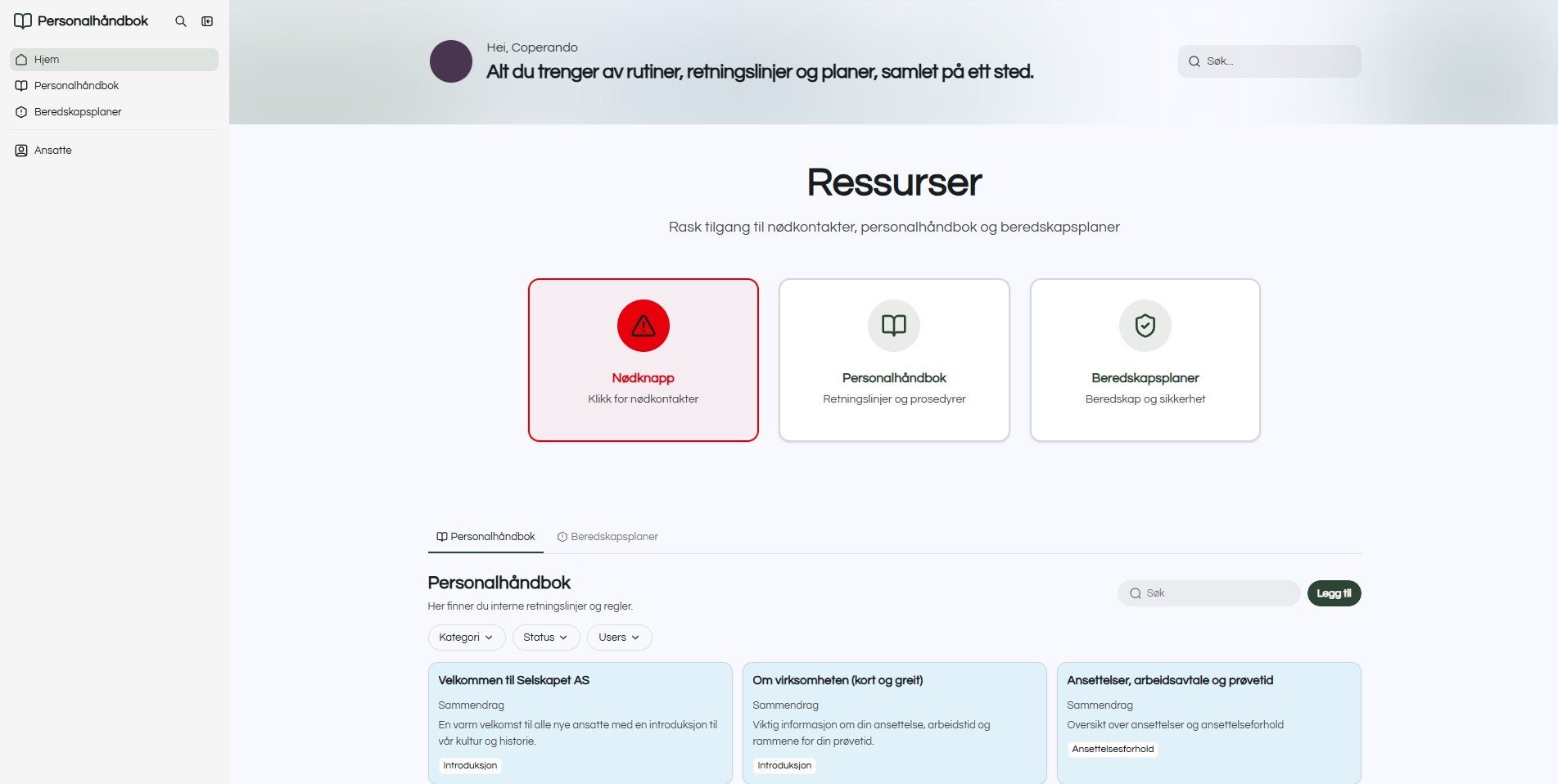 Digital personalhåndbok