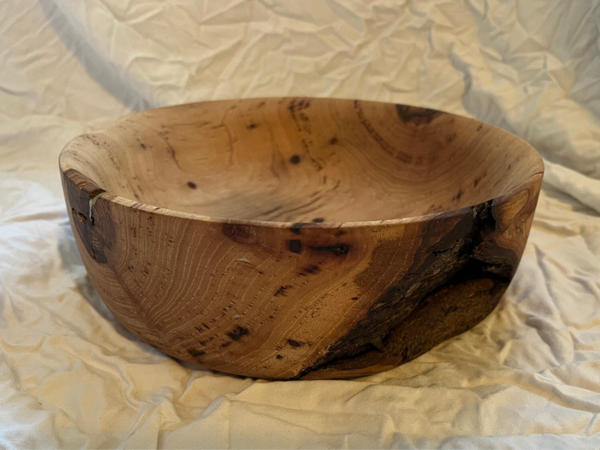Pecan bowl with live edge