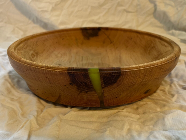 Pecan and green resin bowl