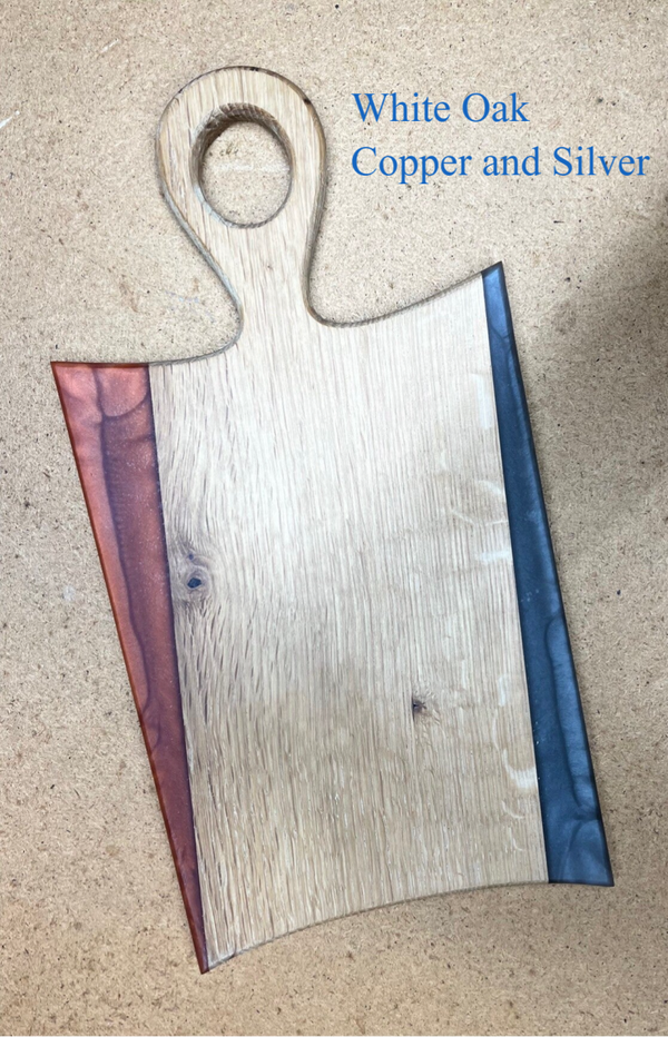 Charcuterie Board with Resin - Round Handle