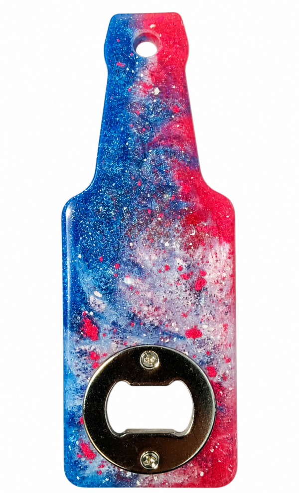 Handmade Resin Bottle Opener – Patriotic Swirl Designs | Multiple Styles