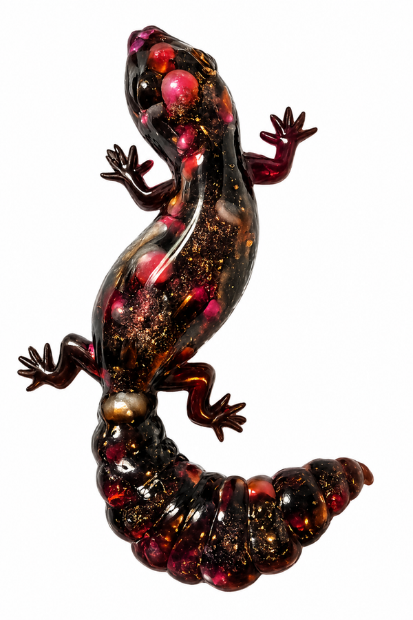 Handmade Resin Gecko - Galaxy-Inspired Resin Lizard – Unique Statement Piece