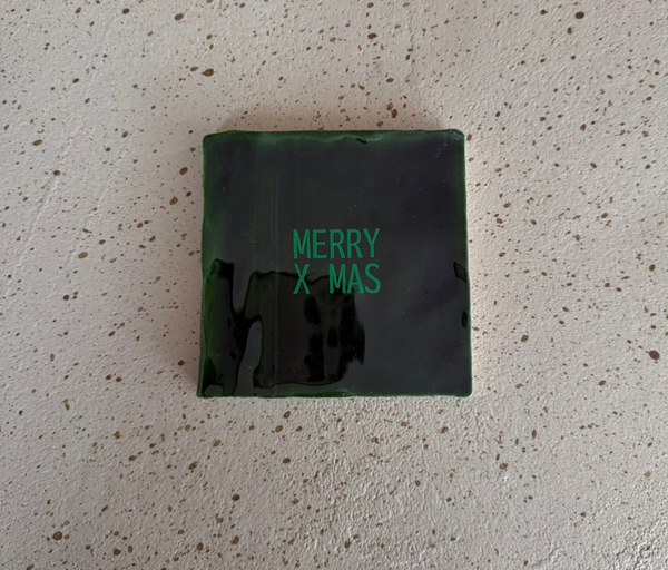 Tegeltje merry x mas groen