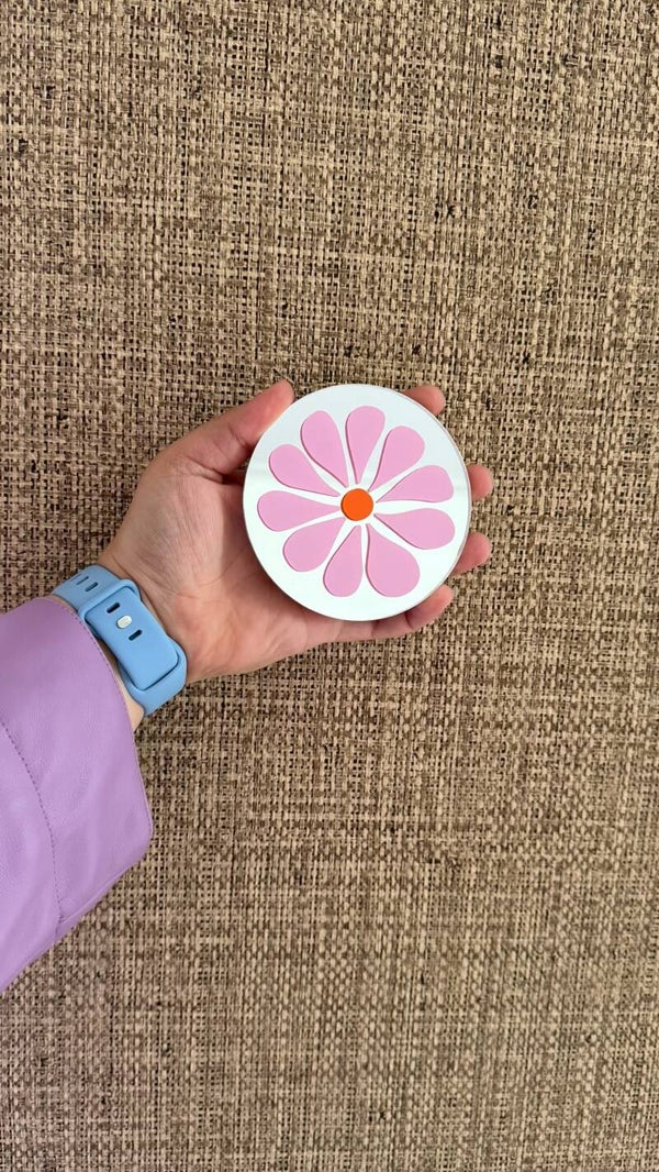 Roze bloem - onderzetter