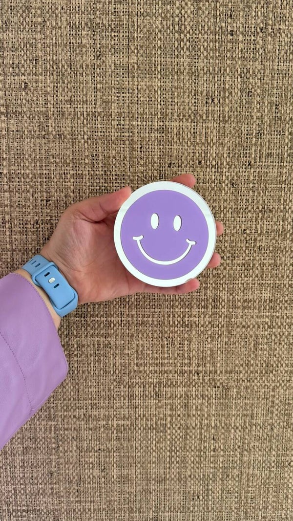 Paarse smiley - onderzetter