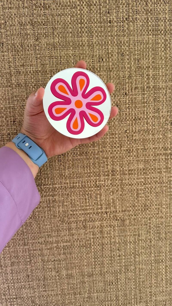 3 kleurige bloem - onderzetter