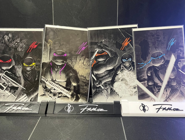 TMNT 4er set signed + Remarque Joe Doyle