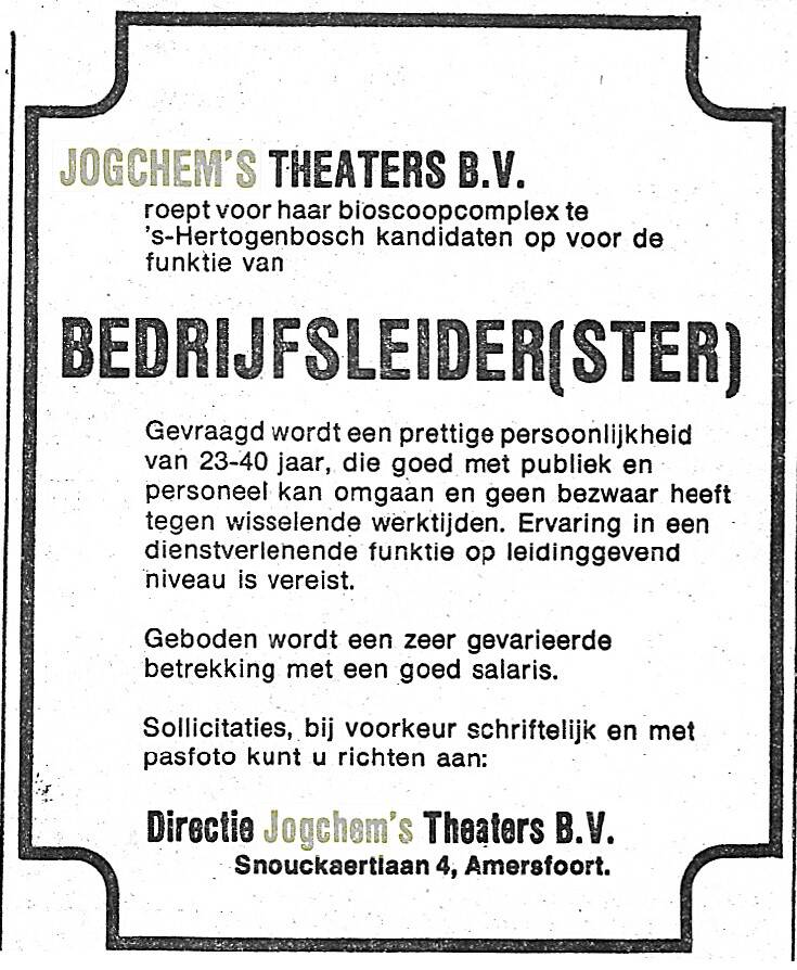gevraagd bedrijfsleider