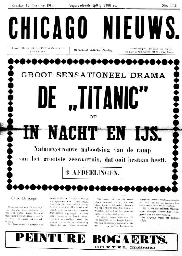 Titanic in nacht en ijs