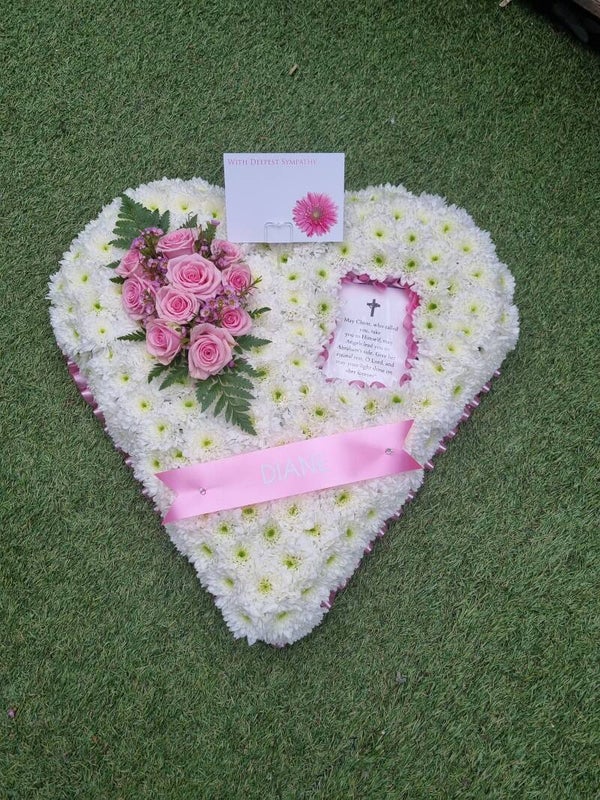 Pink Heart Tribute Solid Based with verse