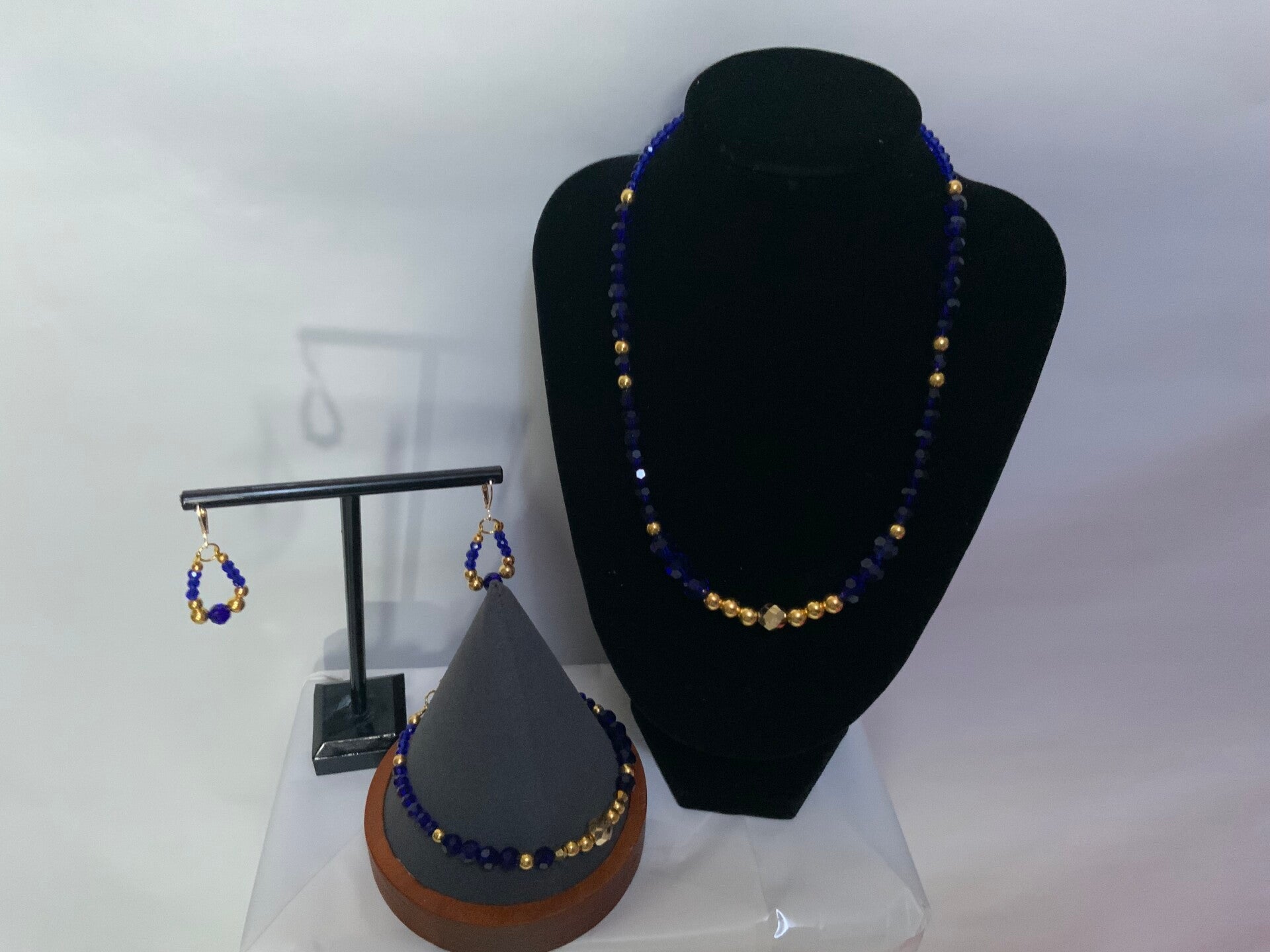 Blue and Gold necklace set