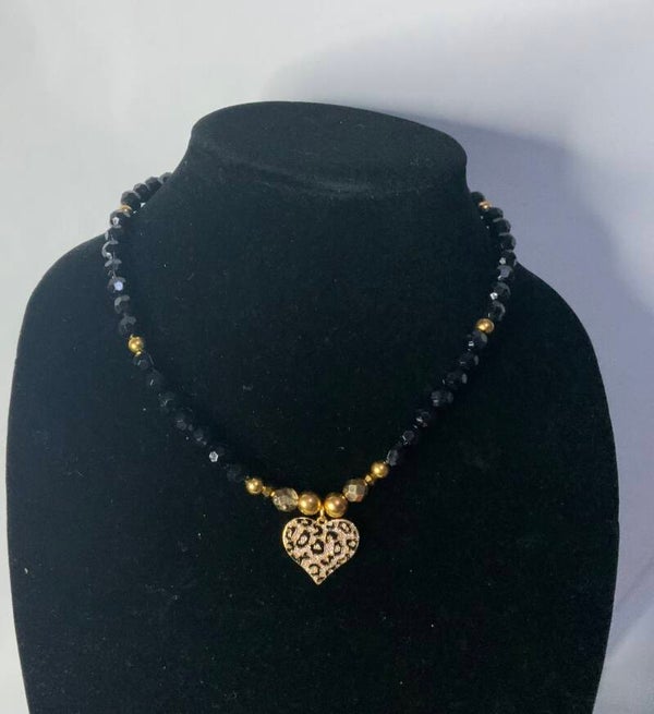 Gold & Black with Leopard Print