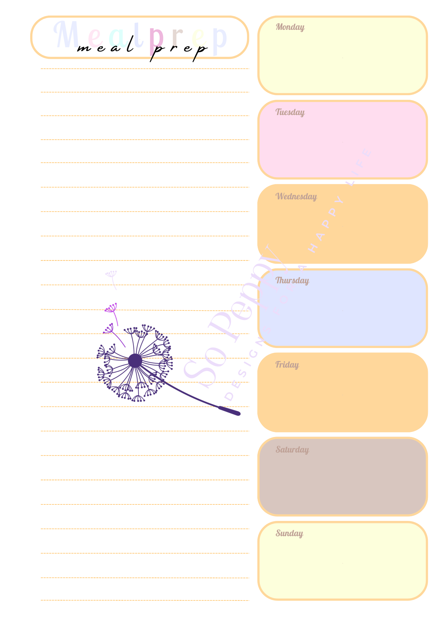 Meal prep multi color "Orange"