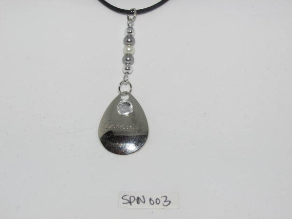 Spinner Necklace-Silver with Clear Accent